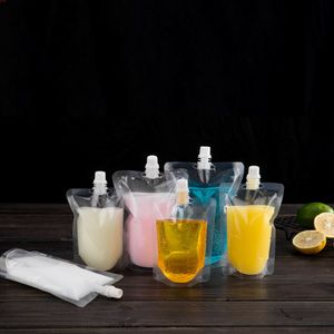 Sacs d'emballage de boissons en plastique écologique, pochettes à bec debout de 100ml, stockage de jus de café en plein air, 50 pièces/paquet avec entonnoir