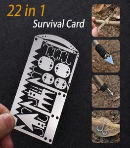 Kit EDC 22 dans 1 carte de crédit de matériel de pêche multitool équipement de camping extérieur outils de survie à la chasse aux urgences 3876202