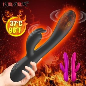 Oeufs/balles USB charge chauffage AV lapin gode vibrateur vagin stimulateur de clitoris point G jeu adulte jouets sexuels pour femmes masturbateur féminin 221010