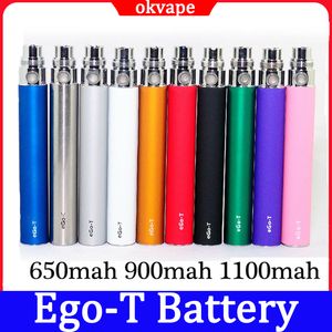 Batterie Ego-T 650mah 900mah 1100mah Batteries 10 couleurs Kits de vaporisateur pour atomiseur à fil 510 Ce4 Ce5 MT3 H2 E Cigs Vape Pen