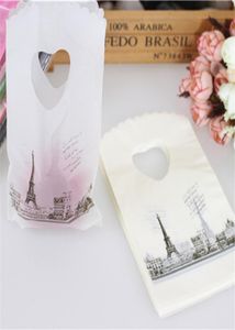 Sacs cadeaux en plastique tour Eiffel avec poignées, Mini sacs cadeaux pour bijoux 9x15 cm, jolis sacs cadeaux en plastique 6909755