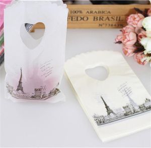Sacs cadeaux en plastique tour Eiffel avec poignées, Mini sacs cadeaux pour bijoux 9x15 cm, jolis sacs cadeaux en plastique 8995760