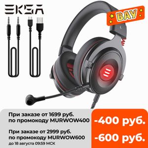 Auriculares para juegos EKSA con micrófono E900 Pro 7,1, auriculares envolventes para jugadores, USB/auriculares con cable de 3,5mm para PC, PS4, Xbox One