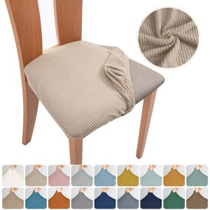 Housse de chaise de salle à manger élastique, coussin de siège souple, housse en Spandex, meubles de protection pour la décoration de la maison