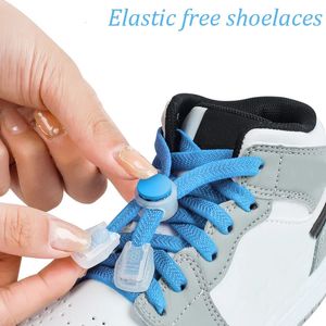 Lacets élastiques Spring Lock Lacet Plat Bandes de Caoutchouc Lacets pour Baskets Enfants Adulte Rapide Lace Lazy Shoe lacets chaussures 240321