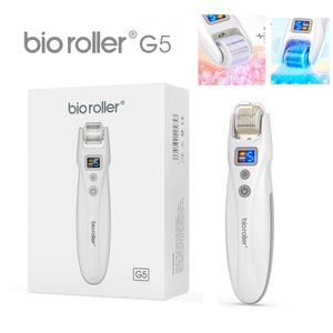 Électrique Bio Roller G5 Outils de massage du visage Supprimer les rides Rajeunissement de la peau Rétrécir les pores Anti-âge Réduire l'acné 5 en 1 EMS LED Microneedle Rouleau vibrant