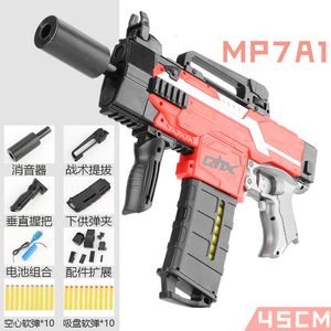 Électrique rafale balle molle jouet pistolet multi-mode lancement éponge garçon MP7A1 modèle extérieur jeu accessoires garçons cadeaux d'anniversaire