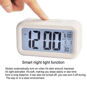 Reloj de mesa de escritorio eléctrico, alarma electrónica, pantalla LED grande Digital, reloj de escritorio, calendario de datos, reloj de escritorio