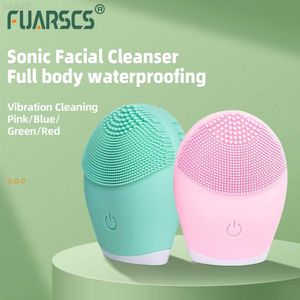 Depuradores faciales eléctricos Limpiador facial de silicona eléctrico Vibración Sonic Face Skin Massager Eliminación de la piel Blackhead Ultrasonido Dispositivo de limpieza de poros profundos L230920