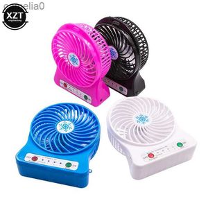 Ventiladores eléctricos Mini ventilador USB recargable portátil Luz LED Enfriador de aire Escritorio pequeño 18650 Ventilador de batería para PC Ventilador de refrigeración para computadora portátil ventiladorC24319