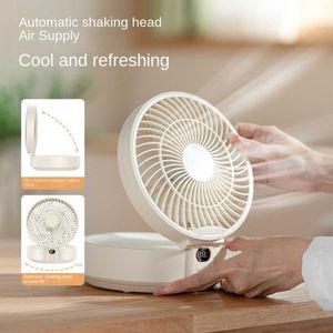 Ventilateurs électriques Télécommande sans fil sans poinçon ventilateur de refroidissement d'air à circulation mural avec lumière LED ventilateur de table électrique pliant de bureau