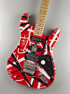 Guitare électrique, corps d'aulne, bande rouge, mat, 5150, guitare usagée, emballage rapide