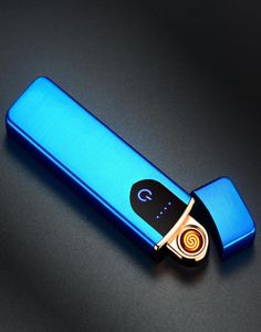El eléctrico encendedor USB USB recargable calentador de bobina encendedor encendedor de cigarros Control de control de táctil Caso sensible de color rojo rojo plateado negros 50115557