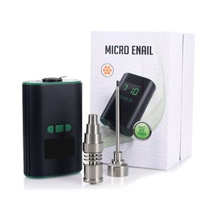 Micro Electronics Nail Dab Mini Enail Portable E-Nail Dabber Rig Contrôleur de température Boîte avec bobine de chauffage en titane Quartz Banger pour barboteur en verre