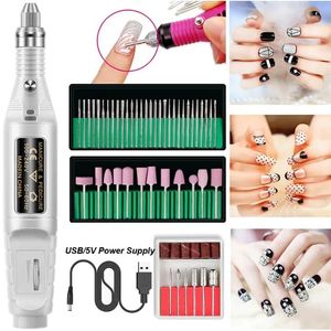 Electric Nail Drill Machine Set Grinding Equipment Mill For Manucure Pédicure Professionnel Strong Nail Polissing Tool Lehbs-011p