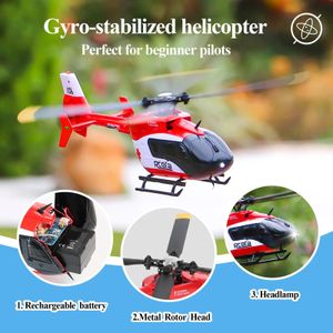 Avion RC électrique C159 EC135, hélicoptère RC à échelle 2 4G 4Ch pour adultes, gyroscope professionnel stabilisé, vol circulaire en un clic, décollage et atterrissage 231030