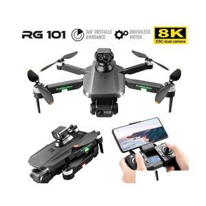 Avión eléctrico/Rc Rg101 Max Gps Drone 8K cámara Dual HD profesional Fpv 3Km pografía aérea Motor sin escobillas Quadcopter plegable Dhijv