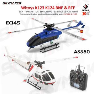 Aeronave Electric/RC WLTOYS XK K123 K124 RC Helicotper BNF RTF 2.4G 6CH 3D 3D 6G Modos Motor sin escobillas RC Toys con Futaba S-FHSS For Kids Gifts T240422