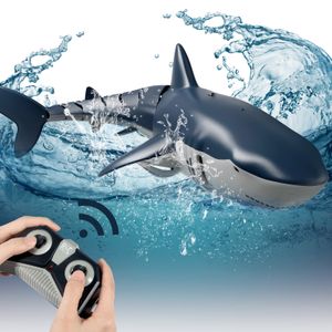 Électrique/RC Animaux 2.4G Télécommande Requin Jouets Piscine Salle De Bains Cadeau Télécommande Bateau Jouets Enfants Garçons Enfants Cool Jouets Requin Sous-Marin 230525