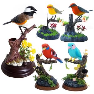 Animaux électriques / RC Oiseaux électriques Commande vocale Couples Perroquets Jouet Pie musicale Oiseaux parlants Modèle d'oiseau de compagnie électronique Cadeau de Noël 230414