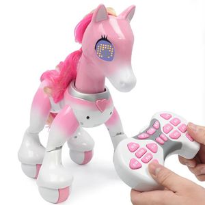 Animaux RC électriques Télécommande intelligente électrique cheval licorne magique robot pour enfants capteur tactile induction jouet puzzle électronique pour animaux de compagnie l231202