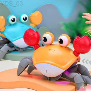Electric/RC Animales Electronic Crab Robot Toy Interactive Toy Animal Pet Walk With Music Usb Charge Toys For Children Birthday Gift YQ240402