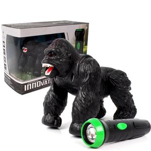 Animaux RC électriques RC Orang-outan Robot intelligent animal télécommandé à haute simulation avec effet de lumière sonore drôle terrifiant gorille jouet cadeaux 221122