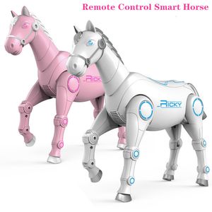 Électrique RC Animaux RC Smart Robot Cheval Télécommande Interactive Animal Intelligent Dialogue Chanter Danse Son Pet Musique Enfants Jouets 230801