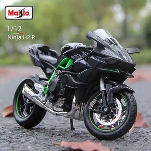 Voiture électrique/RC Maisto 1 12 Kawasaki Ninja H2 R Moto H2r modèle statique moulé sous pression véhicules à collectionner loisirs Moto jouet cadeaux MotoL231223