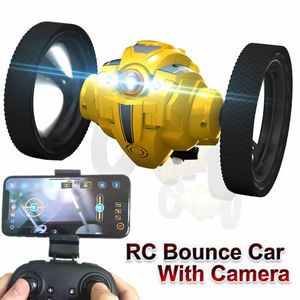 Voiture électrique RC RC avec caméra HD 2 0mp WIFI Bounce PEG SJ88 4CH 2 4GHz Jumping Sumo Roues flexibles Télécommande FSWB 220829