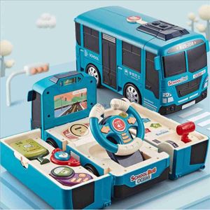 Coche eléctrico/RC, autobús escolar, juguetes con sonidos y luces, coches transformadores, volante, juguetes de conducción para juegos de simulación, juguetes de coche, regalos para niños L231216