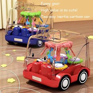 Voiture électrique RC voiture à inertie transparente bébé garçon jouet modèle éducatif pour bébés garçons 1 ans jouets tout-petits enfant anniversaire Gif 231215