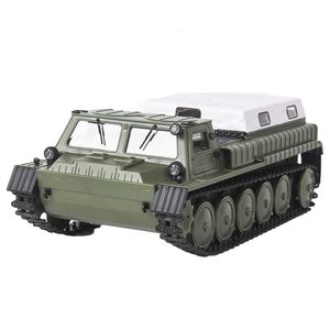 Voiture électrique / RC WPL E1 1/16 2.4G 4WD RC Tank Crawler Transport Télécommande Voiture Camions Contrôle Proportionnel Complet Modèles de Véhicules Jouets pour Garçon 230525