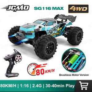 Electric RC Car ZLL SG116 MAX RC Brushless 4WD 80KM H Professional Racing 2 4G High Speed Off Road Drift Remote Control Toys 230829