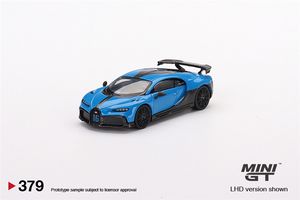 Miniature voiture miniature Track MINI GT 1 64 Bugatti Chiron Pur Sport Bleu LHD Diecast Model Car 230308