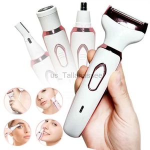 Afeitadoras eléctricas 4 en 1 Afeitadora eléctrica para mujer Afeitadora Lady Shaver Recortadora de vello corporal para axila Bikini Brazo Pierna Cara Bigote Portátil Sin dolor 240329