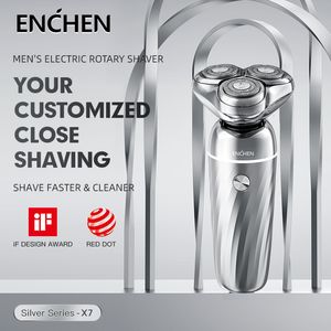 Rasoirs électriques ENCHEN X7 3D rasoir rotatif pour hommes tondeuse à barbe aspiration magnétique rechargeable rasoir sec humide étanche IPX7 230831