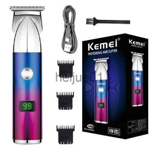 Afeitadoras eléctricas Kemei Recortador de cabello inalámbrico para hombres Barba profesional Clipper Recargable Cara Bigote Máquina Cabezas eléctricas Corte de pelo x0918