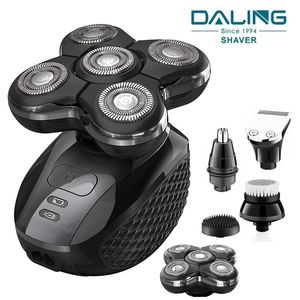 Rasoirs électriques Pro Rasoir pour hommes Tête sèche et humide Rasoir Barbe Tondeuse à cheveux rechargeable Machine à raser chauve 5 en 1 Kits de toilettage 230328