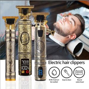 Electric Shavers Vintage T9 Electric Hair Clipper Hair Cutting Machine Professional Men's Electric Shaver Rechargeable Barber trimmer for men USB 230824