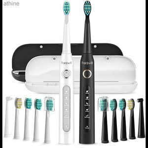 Cabezales de repuesto para cepillos de dientes eléctricos Sonic Lot 2 paquetes Negro Blanco con 5 modos Recargable 10 Cepillo Limpieza profunda YQ240124