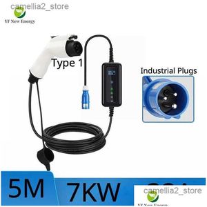 Accessoires de véhicule électrique J1772 Type1 EV Charge de batterie de voiture 7Kw 5M / 32A avec prise industrielle pour tout dans la station de charge Drop Delive Otxcl