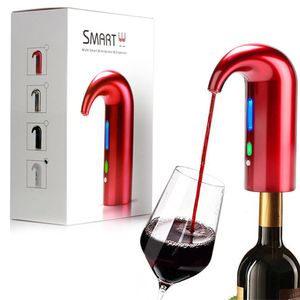 Vino eléctrico One Touch Portable Portable Aeroador Dispensador Bomba USB Recargable Sidra Decanter Pourer Accesorios de vino para Bar Casa Uso