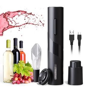 Electric Wine Opener Set Rechargeable/Battery Automatic Corkscrew Wine Bottle Opener With Foil Cutter Red Wine Opener Set 210915