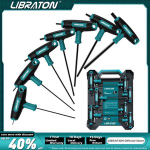 Clé électrique Libraton 7pcs poignée en T Allen Set poignée en T clé hexagonale à deux extrémités et embouts chanfreinés conception 2.5mm-10mm outil de réparation de vélo automatique 230412