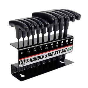 Electric Wrench WOZOBUY 10pc Metric or Inch T-Handle Hex Key Allen Tool Set Star with Convenient Stage Stand 230412