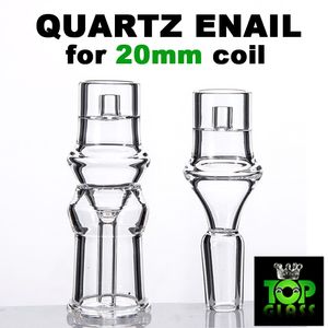 Enail électrique à quartz sans dôme avec joint mâle femelle poli clair 4 tailles pour bobine de chauffage de 20 mm, col très stable.