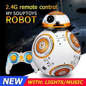 ElectricRC Animals RC Robot 24G Remote Control With Sound Action Figure Upgrade Intelligent BB8 Ball Droid Model Toys For Children 230825