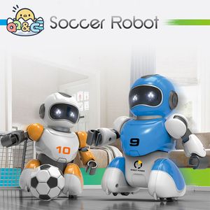 Electricrc Animals RC Soccer Robot Smart Football Battle Remote Control Robots With Music Parentchild Toys Educational Toys for Kids Gifts 230812