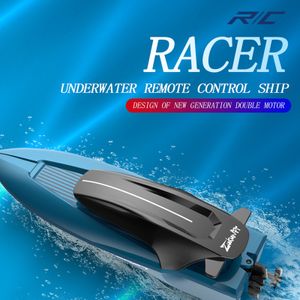 ElectricRC Boats 10kmh 24ghz 4 canaux Mini Rc Boat Induction Remote Control Speedboat High Speed Outdoor Bath Water Toys with Led Lights 230616